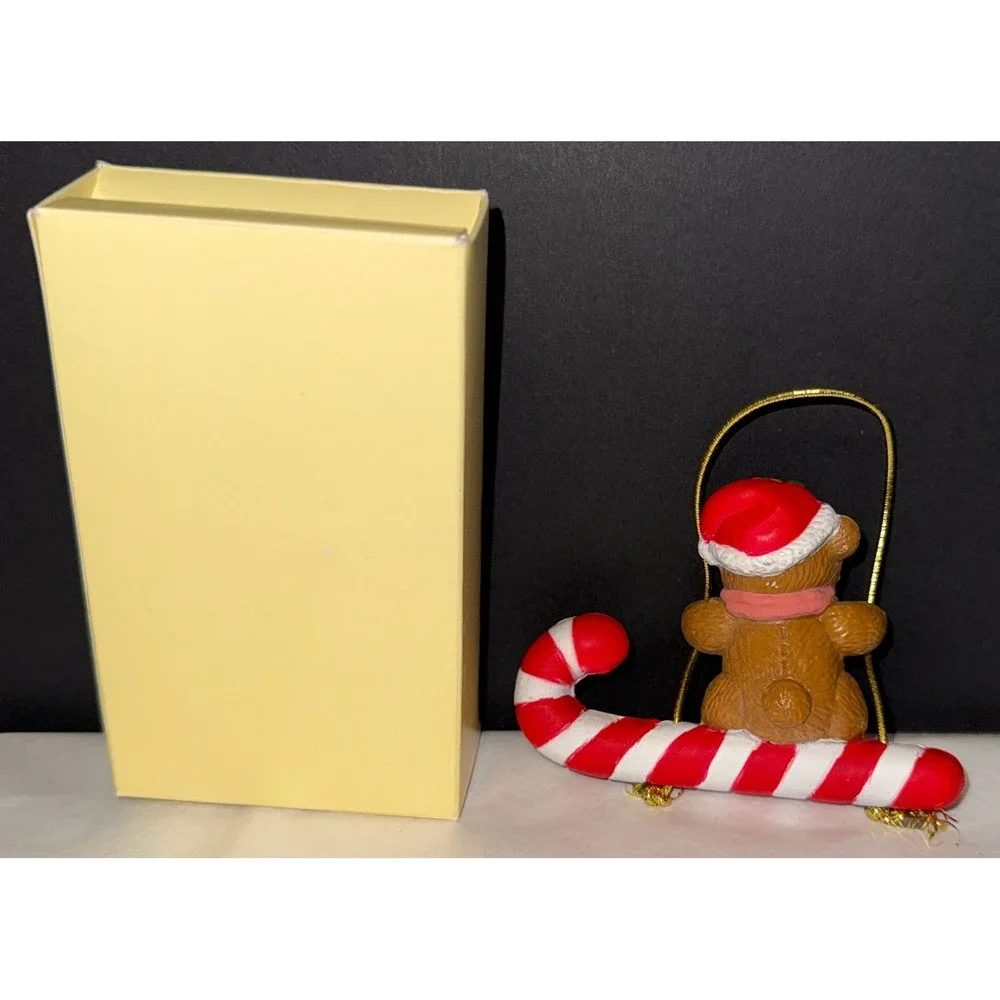 Vintage Holiday‎ Memories Christmas Ornaments Small Red White Mouse Sledding